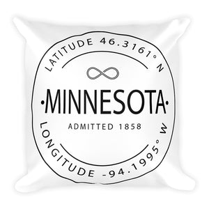 Minnesota - Throw Pillow - Latitude & Longitude