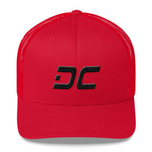 Washington DC - Mesh Back Trucker Cap - Black Embroidery - DC - Many Hat Color Options Available