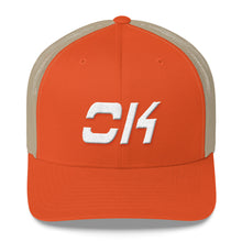Oklahoma - Mesh Back Trucker Cap - White Embroidery - OK - Many Hat Color Options Available