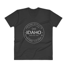 Idaho - V-Neck T-Shirt - Latitude & Longitude
