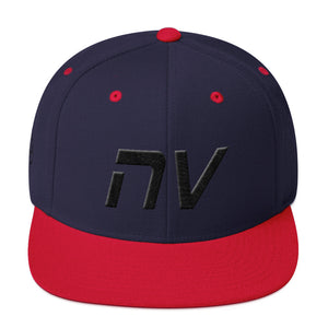 Nevada - Flat Brim Hat - Black Embroidery - NV - Many Hat Color Options Available