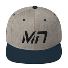 Minnesota - Flat Brim Hat - Black Embroidery - MN - Many Hat Color Options Available