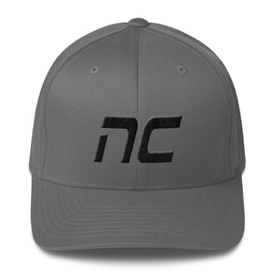 North Carolina - Structured Twill Cap - Black Embroidery - NC - Many Hat Color Options Available