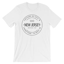 New Jersey - Short-Sleeve Unisex T-Shirt - Latitude & Longitude