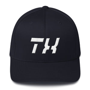 Texas - Structured Twill Cap - White Embroidery - TX - Many Hat Color Options Available