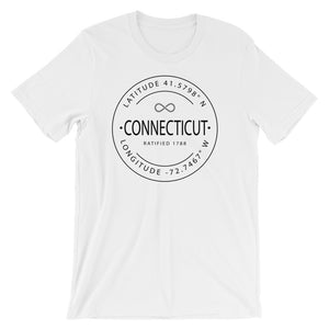 Connecticut - Short-Sleeve Unisex T-Shirt - Latitude & Longitude