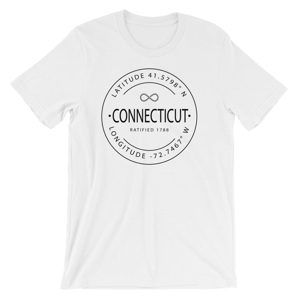 Connecticut - Short-Sleeve Unisex T-Shirt - Latitude & Longitude
