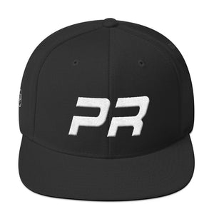 Puerto Rico - Flat Brim Hat - White Embroidery - PR - Many Hat Color Options Available