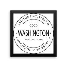 Washington - Framed Print - Latitude & Longitude