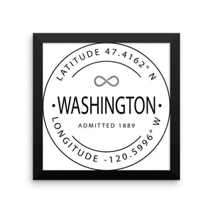 Washington - Framed Print - Latitude & Longitude