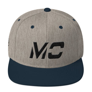 Missouri - Flat Brim Hat - Black Embroidery - MO - Many Hat Color Options Available
