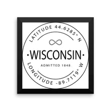 Wisconsin - Framed Print - Latitude & Longitude