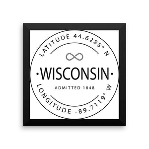Wisconsin - Framed Print - Latitude & Longitude