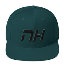 New Hampshire - Flat Brim Hat - Black Embroidery - NH - Many Hat Color Options Available