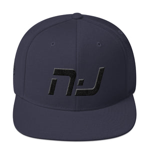 New Jersey - Flat Brim Hat - Black Embroidery - NJ - Many Hat Color Options Available