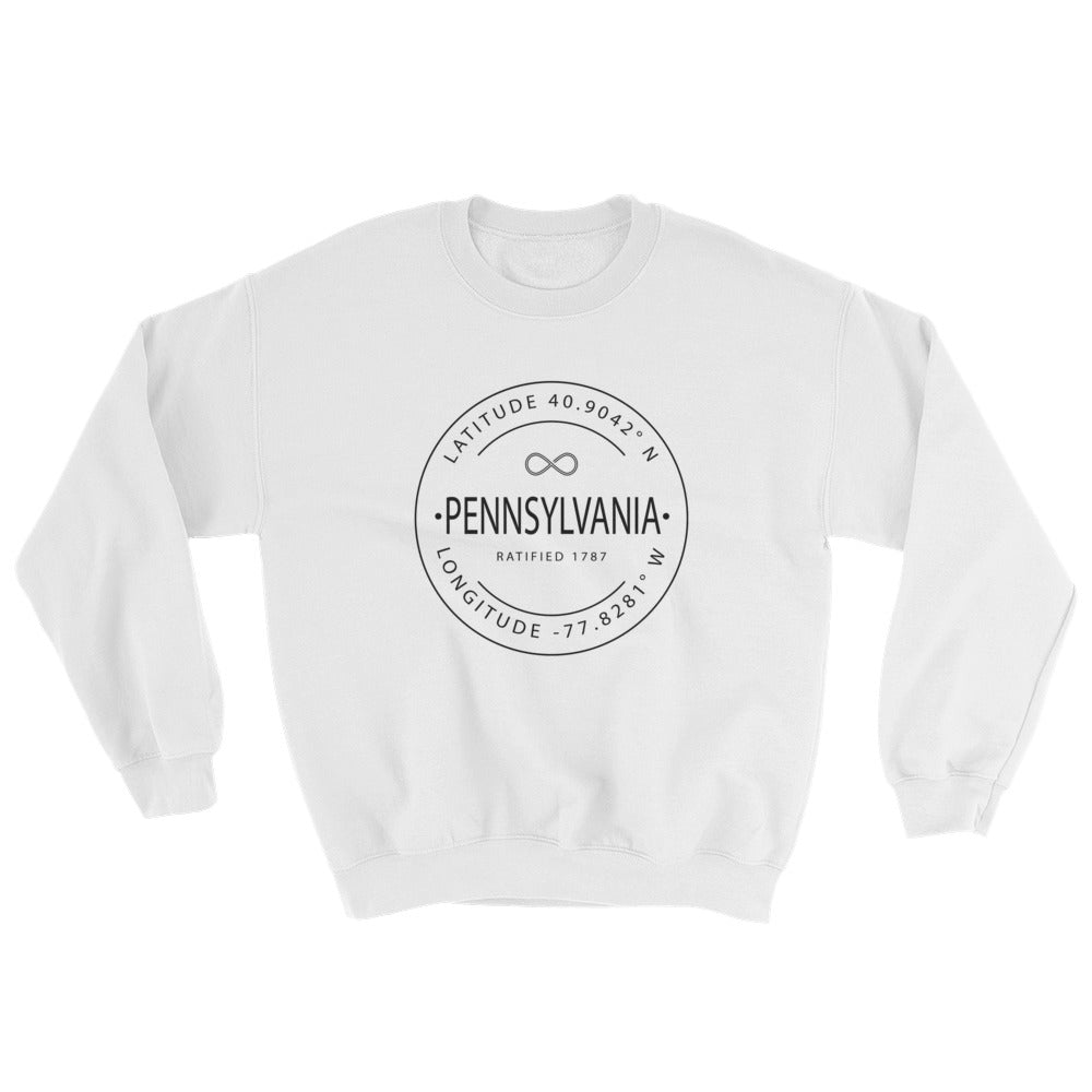 Pennsylvania - Crewneck Sweatshirt - Latitude & Longitude