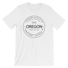 Oregon - Short-Sleeve Unisex T-Shirt - Latitude & Longitude