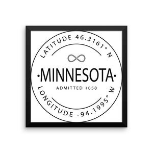 Minnesota - Framed Print - Latitude & Longitude