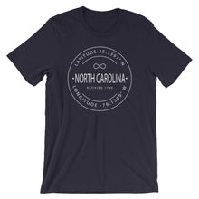 North Carolina - Short-Sleeve Unisex T-Shirt - Latitude & Longitude