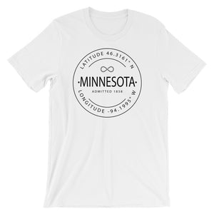 Minnesota - Short-Sleeve Unisex T-Shirt - Latitude & Longitude