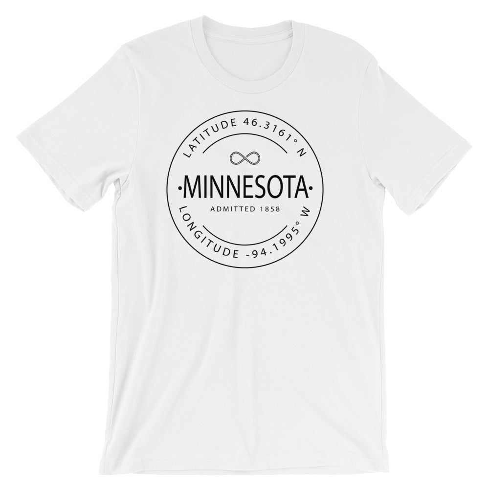 Minnesota - Short-Sleeve Unisex T-Shirt - Latitude & Longitude