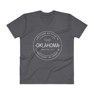 Oklahoma - V-Neck T-Shirt - Latitude & Longitude