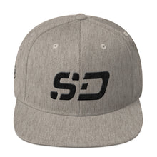 South Dakota - Flat Brim Hat - Black Embroidery - SD - Many Hat Color Options Available