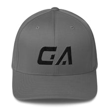 Georgia - Structured Twill Cap - Black Embroidery - GA - Many Hat Color Options Available