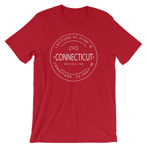 Connecticut - Short-Sleeve Unisex T-Shirt - Latitude & Longitude