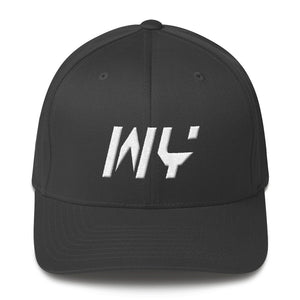Wyoming - Structured Twill Cap - White Embroidery - WY - Many Hat Color Options Available