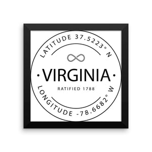Virginia - Framed Print - Latitude & Longitude
