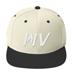 West Virginia - Flat Brim Hat - White Embroidery - WV - Many Hat Color Options Available