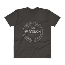 Wisconsin - V-Neck T-Shirt - Latitude & Longitude