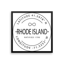 Rhode Island - Framed Print - Latitude & Longitude