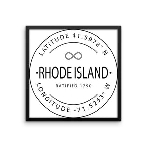 Rhode Island - Framed Print - Latitude & Longitude