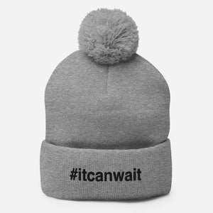 Margo's Collection - #itcanwait - Black Embroidery - Pom-Pom Beanie - Different hat colors available