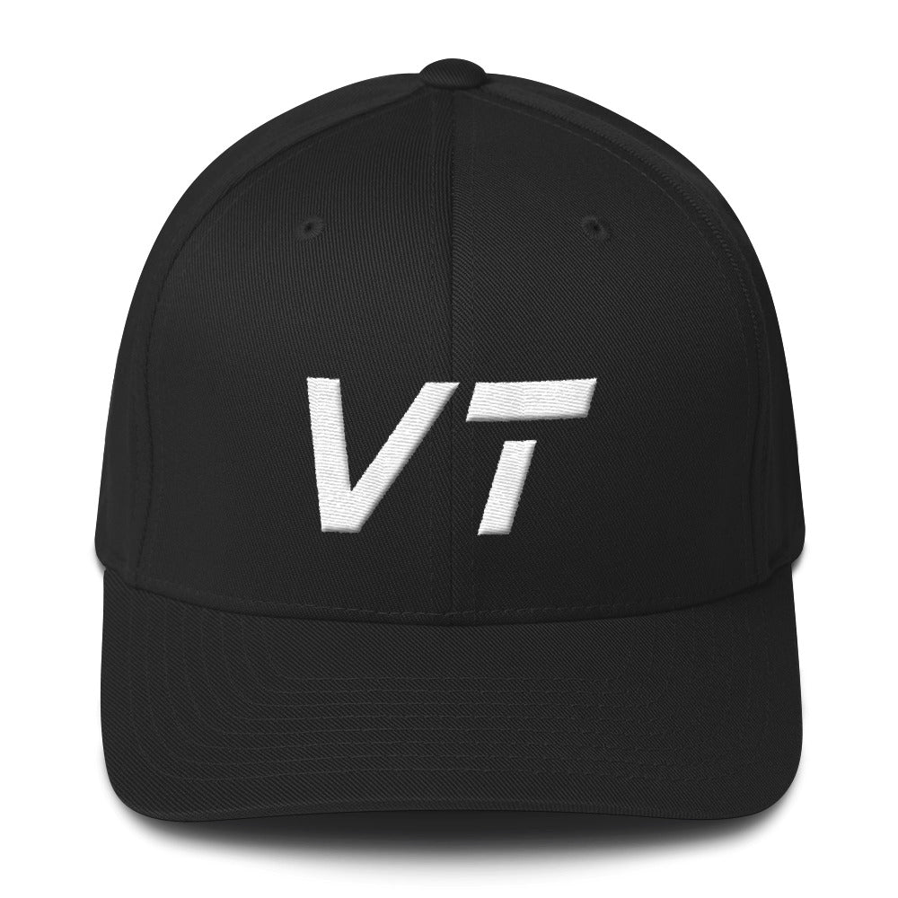 Vermont - Structured Twill Cap - White Embroidery - VT - Many Hat Color Options Available