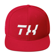 Texas - Flat Brim Hat - White Embroidery - TX - Many Hat Color Options Available