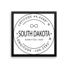 South Dakota - Framed Print - Latitude & Longitude