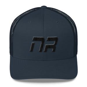 Native Realm - Mesh Back Trucker Cap - Black Embroidery - NR - Many Hat Color Options Available