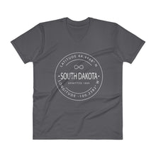 South Dakota - V-Neck T-Shirt - Latitude & Longitude