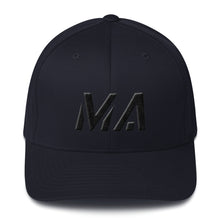 Massachusetts - Structured Twill Cap - Black Embroidery - MA - Many Hat Color Options Available