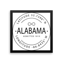 Alabama - Framed Print - Latitude & Longitude