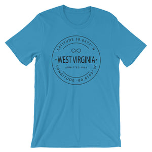 West Virginia - Short-Sleeve Unisex T-Shirt - Latitude & Longitude