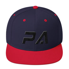Pennsylvania - Flat Brim Hat - Black Embroidery - PA - Many Hat Color Options Available