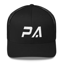 Pennsylvania - Mesh Back Trucker Cap - White Embroidery - PA - Many Hat Color Options Available