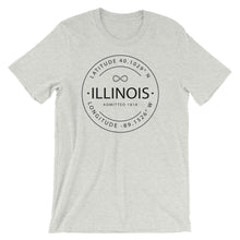 Illinois - Short-Sleeve Unisex T-Shirt - Latitude & Longitude