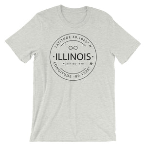 Illinois - Short-Sleeve Unisex T-Shirt - Latitude & Longitude