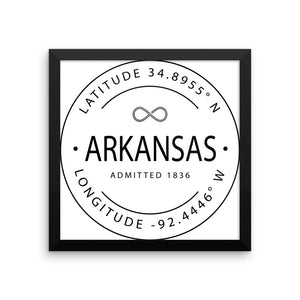 Arkansas - Framed Print - Latitude & Longitude