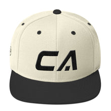 California - Flat Brim Hat - Black Embroidery - CA - Many Hat Color Options Available
